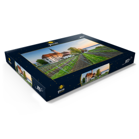 Darstellung des Puzzle Motivs Abend an der Wallfahrtskirche Birnau bei Unteruhldingen am Bodensee - Puzzleteile: 100