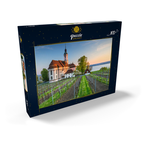 Abend an der Wallfahrtskirche Birnau bei Unteruhldingen am Bodensee 100 Puzzle Schachtel Ansicht2