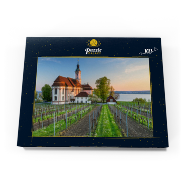 Abend an der Wallfahrtskirche Birnau bei Unteruhldingen am Bodensee 100 Puzzle Schachtel Ansicht3