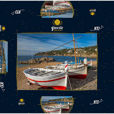 Placa Port-Bo, Calella de Palafrugell, Spanien 100 Puzzle Schachtel 3D Modell