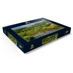 Alternative Darstellung des Puzzle-Motivs Burg Dehrn über der Lahn, Dehrn, Ortsteil von Runkel – Puzzleteile: 200