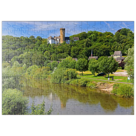 Darstellung des Puzzle Motivs Burg Dehrn über der Lahn, Dehrn, Ortsteil von Runkel - Puzzleteile: 200