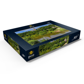Alternative Darstellung des Puzzle-Motivs Burg Dehrn über der Lahn, Dehrn, Ortsteil von Runkel – Puzzleteile: 500