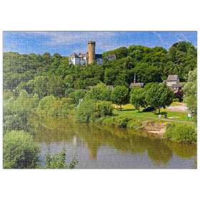 Darstellung des Puzzle-Motivs Burg Dehrn über der Lahn, Dehrn, Ortsteil von Runkel – Puzzleteile: 500