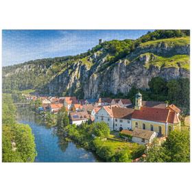Darstellung des Puzzle-Motivs Ort Essing mit der Burg Randeck an der Altmühl – Puzzleteile: 1000