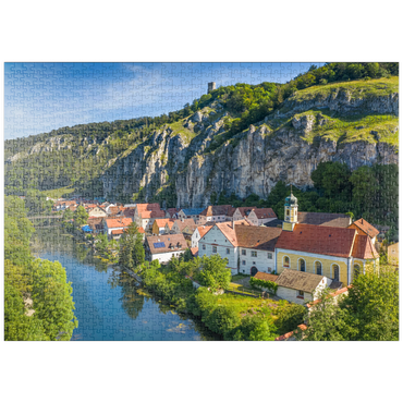 puzzleplate Ort Essing mit der Burg Randeck an der Altmühl 1000 Puzzle