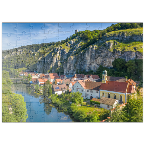 puzzleplate Ort Essing mit der Burg Randeck an der Altmühl 100 Puzzle
