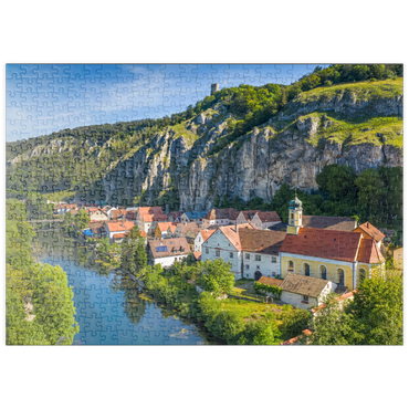 puzzleplate Ort Essing mit der Burg Randeck an der Altmühl 500 Puzzle