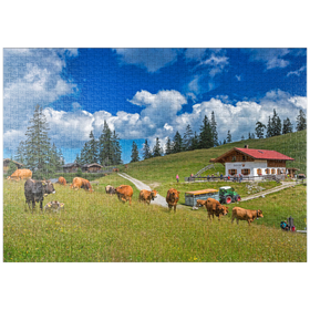 Darstellung des Puzzle-Motivs Fischbachalm (1402m), Krün, Oberbayern – Puzzleteile: 1000