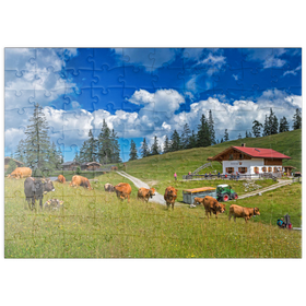Darstellung des Puzzle Motivs Fischbachalm (1402m), Krün, Oberbayern - Puzzleteile: 100