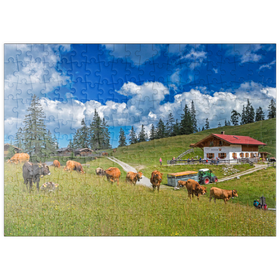 Darstellung des Puzzle Motivs Fischbachalm (1402m), Krün, Oberbayern - Puzzleteile: 200