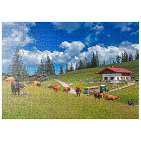 Darstellung des Puzzle Motivs Fischbachalm (1402m), Krün, Oberbayern - Puzzleteile: 500