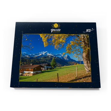Blick von der Pfeiffer-Alm zur Zugspitzgruppe (2962m), Garmisch-Partenkirchen 100 Puzzle Schachtel Ansicht3