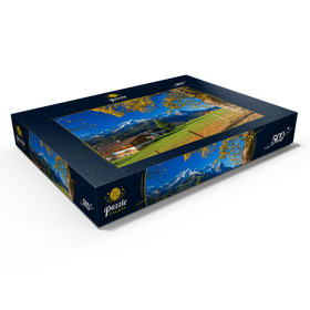 Darstellung des Puzzle Motivs Blick von der Pfeiffer-Alm zur Zugspitzgruppe, Garmisch-Partenkirchen - Puzzleteile: 500