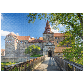 Darstellung des Puzzle-Motivs Wenzelschloss auf einer Insel in der Pegnitz im Nürnberger Land – Puzzleteile: 1000