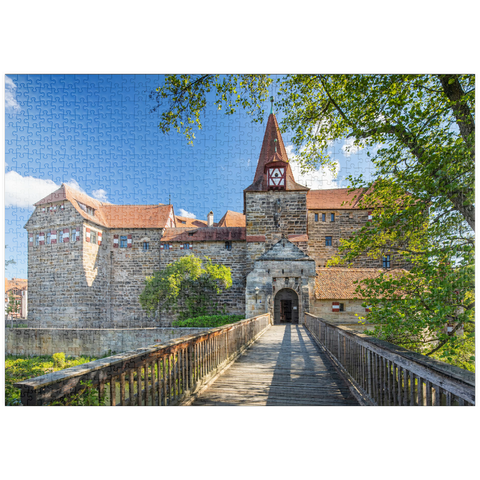 puzzleplate Wenzelschloss auf einer Insel in der Pegnitz im Nürnberger Land 1000 Puzzle