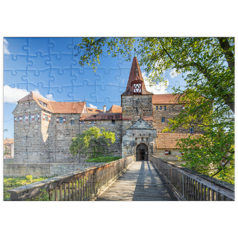 puzzleplate Wenzelschloss auf einer Insel in der Pegnitz im Nürnberger Land 100 Puzzle