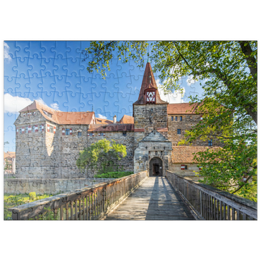 puzzleplate Wenzelschloss auf einer Insel in der Pegnitz im Nürnberger Land 200 Puzzle