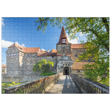 puzzleplate Wenzelschloss auf einer Insel in der Pegnitz im Nürnberger Land 500 Puzzle