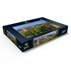 Alternative Darstellung des Puzzle-Motivs Blick zur Alhambra gegen die Sierra Nevada, Granada, Andalusien, Spanien – Puzzleteile: 1000