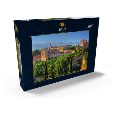 Blick zur Alhambra gegen die Sierra Nevada, Granada, Andalusien, Spanien 1000 Puzzle Schachtel Ansicht2