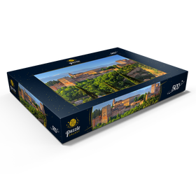 Alternative Darstellung des Puzzle-Motivs Blick zur Alhambra gegen die Sierra Nevada, Granada, Andalusien, Spanien – Puzzleteile: 500