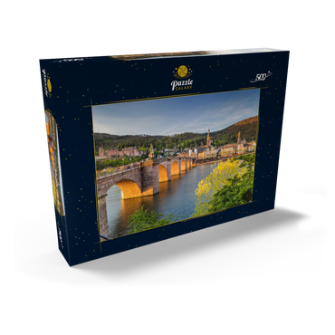 Heidelberger Schloss und Alte Brücke über den Neckar am frühen Morgen 500 Puzzle Schachtel Ansicht2