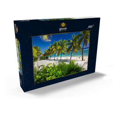 Palmenstrand am Crown Beach Resort bei Arorangi, Insel Rarotonga, Cook Islands, Südsee 1000 Puzzle Schachtel Ansicht2