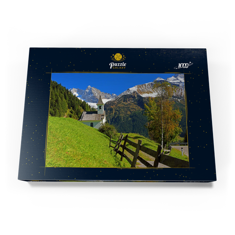 Kapelle bei Vals gegen den Olperer (3476m), Valsertal, Tirol, Österreich 1000 Puzzle Schachtel Ansicht3
