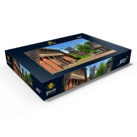 Darstellung des Puzzle Motivs Freilichtmuseum Ammerländer Bauernhaus und Kappenwindmühle - Puzzleteile: 1000