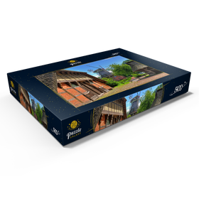 Darstellung des Puzzle Motivs Freilichtmuseum Ammerländer Bauernhaus und Kappenwindmühle - Puzzleteile: 500