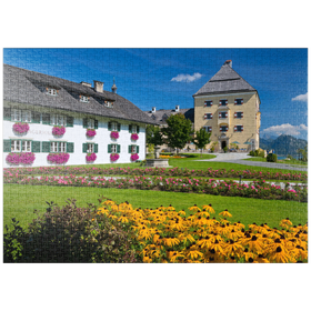 Darstellung des Puzzle-Motivs Schloss Fuschl am Fuschlsee – Puzzleteile: 1000