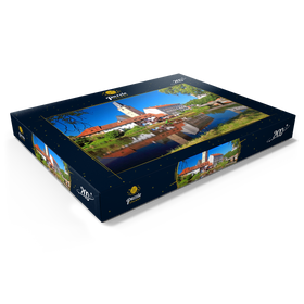 Darstellung des Puzzle Motivs Marienkirche im Zentrum an der Moldau, Rozmberk nad Vltavou - Puzzleteile: 200