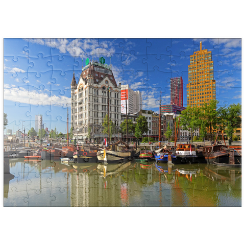 puzzleplate Oudehaven mit dem Witte Huis, Rotterdam, Südholland, Niederlande 100 Puzzle