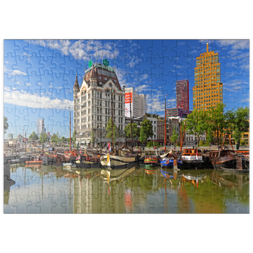puzzleplate Oudehaven mit dem Witte Huis, Rotterdam, Südholland, Niederlande 200 Puzzle