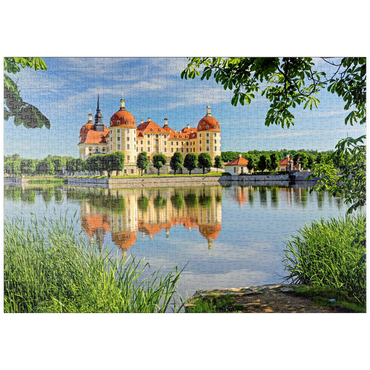 puzzleplate Schloss Moritzburg bei Dresden, Sachsen, Deutschland 1000 Puzzle