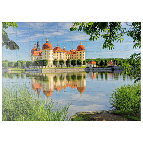 Darstellung des Puzzle Motivs Schloss Moritzburg bei Dresden, Sachsen, Deutschland - Puzzleteile: 100