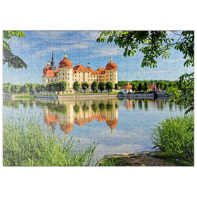 Darstellung des Puzzle-Motivs Schloss Moritzburg bei Dresden, Sachsen, Deutschland – Puzzleteile: 200