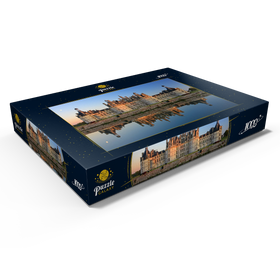 Alternative Darstellung des Puzzle-Motivs Schlossgraben und Nordfassade des Schlosses Chambord, Frankreich – Puzzleteile: 1000