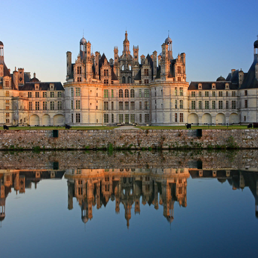 Schlossgraben und Nordfassade des Schlosses Chambord, Frankreich 1000 Puzzle 3D Modell