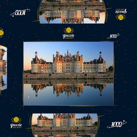 Schlossgraben und Nordfassade des Schlosses Chambord, Frankreich 1000 Puzzle Schachtel 3D Modell