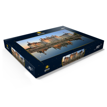 Schlossgraben und Nordfassade des Schlosses Chambord, Frankreich 100 Puzzle Schachtel Ansicht1