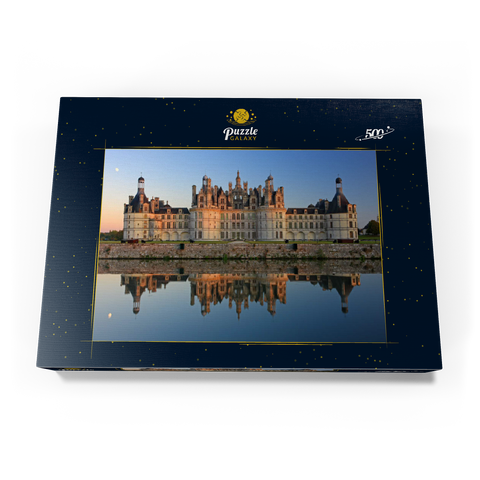 Schlossgraben und Nordfassade des Schlosses Chambord, Frankreich 500 Puzzle Schachtel Ansicht3