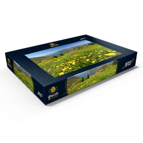 Alternative Darstellung des Puzzle-Motivs Frühlingslandschaft bei Sulzano mit Blick auf den Iseosee, Lombardei, Italien – Puzzleteile: 1000