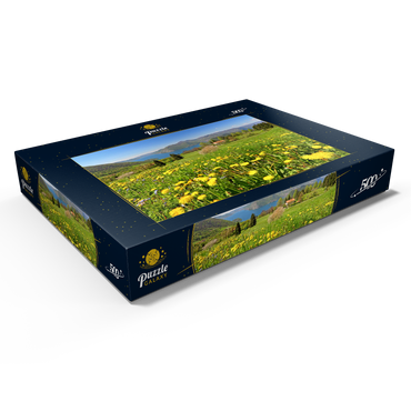 Frühlingslandschaft bei Sulzano mit Blick auf den Iseosee, Lombardei, Italien 500 Puzzle Schachtel Ansicht1