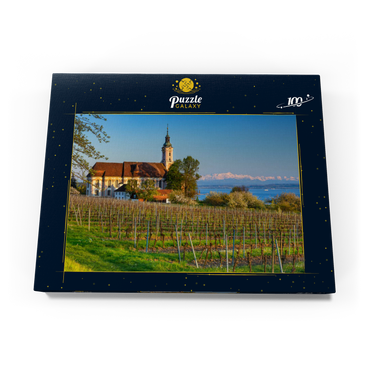 Abend an der Wallfahrtskirche Birnau bei Unteruhldingen am Bodensee im Frühling 100 Puzzle Schachtel Ansicht3
