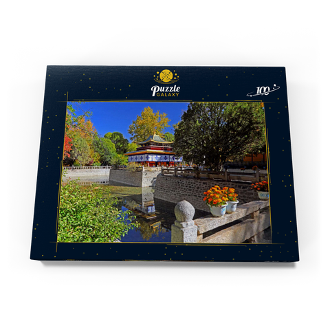 Wasserpavillon im Park der Sommerresidenz des Dalai Lamas, Tibet, China 100 Puzzle Schachtel Ansicht3