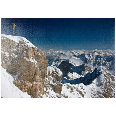 puzzleplate Gipfelkreuz der Zugspitze (2962m) 1000 Puzzle