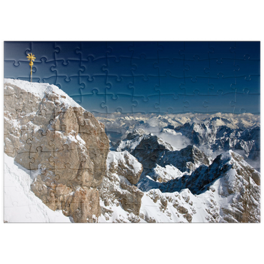 puzzleplate Gipfelkreuz der Zugspitze (2962m) 100 Puzzle