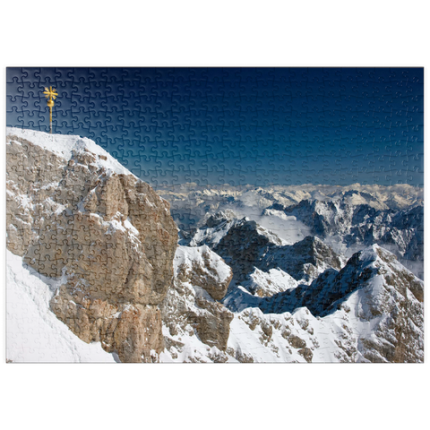 puzzleplate Gipfelkreuz der Zugspitze (2962m) 500 Puzzle